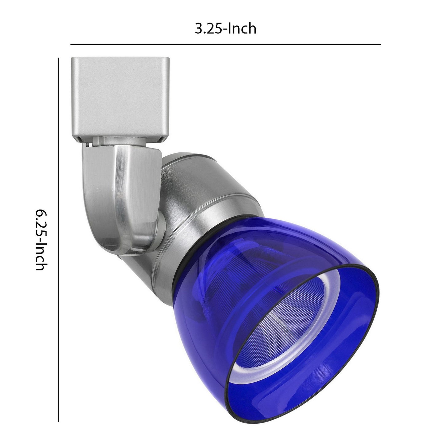 Metal and Clear Polycarbonate LED Track Fixture Blue and Silver