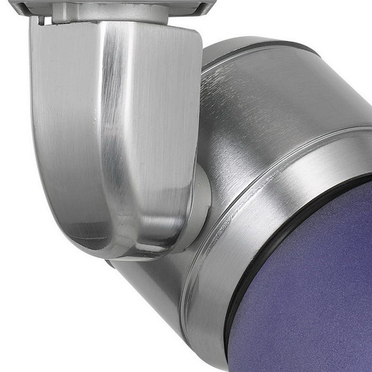 Metal and Frosted Polycarbonate LED Track Fixture Blue and Silver
