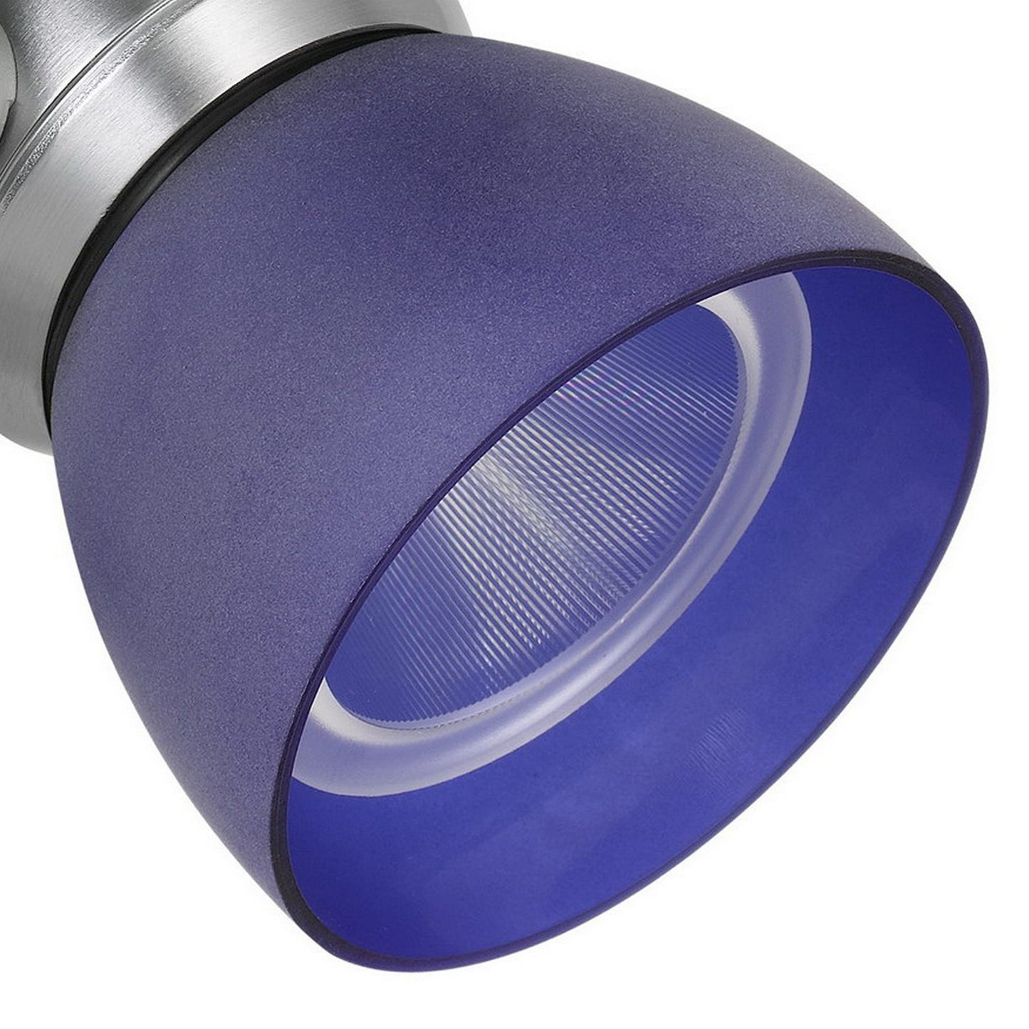 Metal and Frosted Polycarbonate LED Track Fixture Blue and Silver