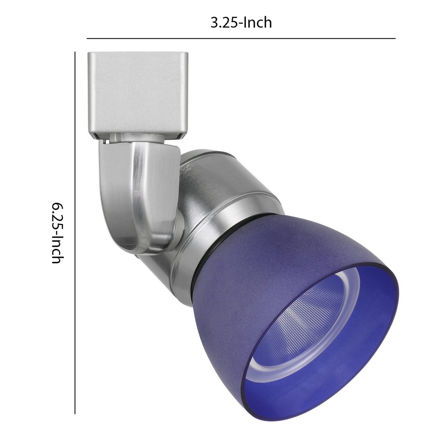 Metal and Frosted Polycarbonate LED Track Fixture Blue and Silver