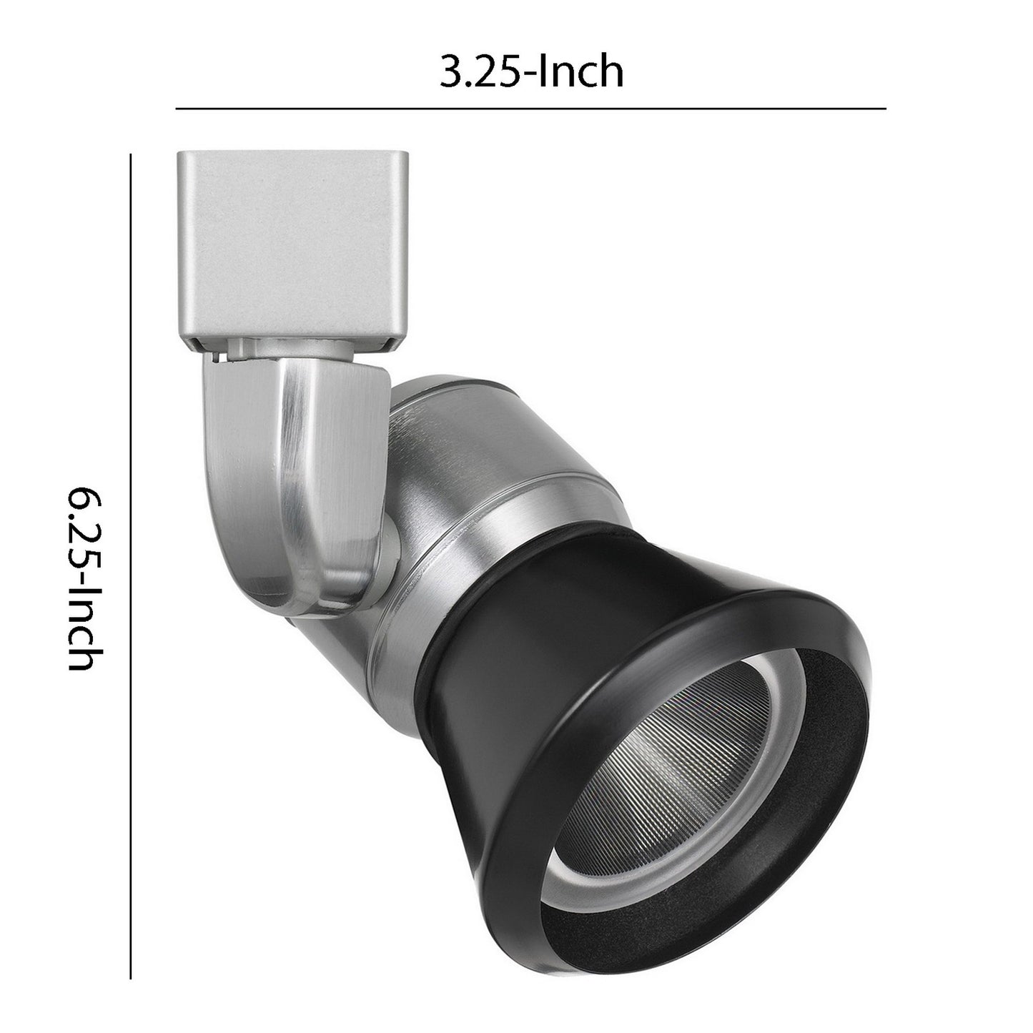 Metal LED Track Fixture with Conical Shade Black and Silver