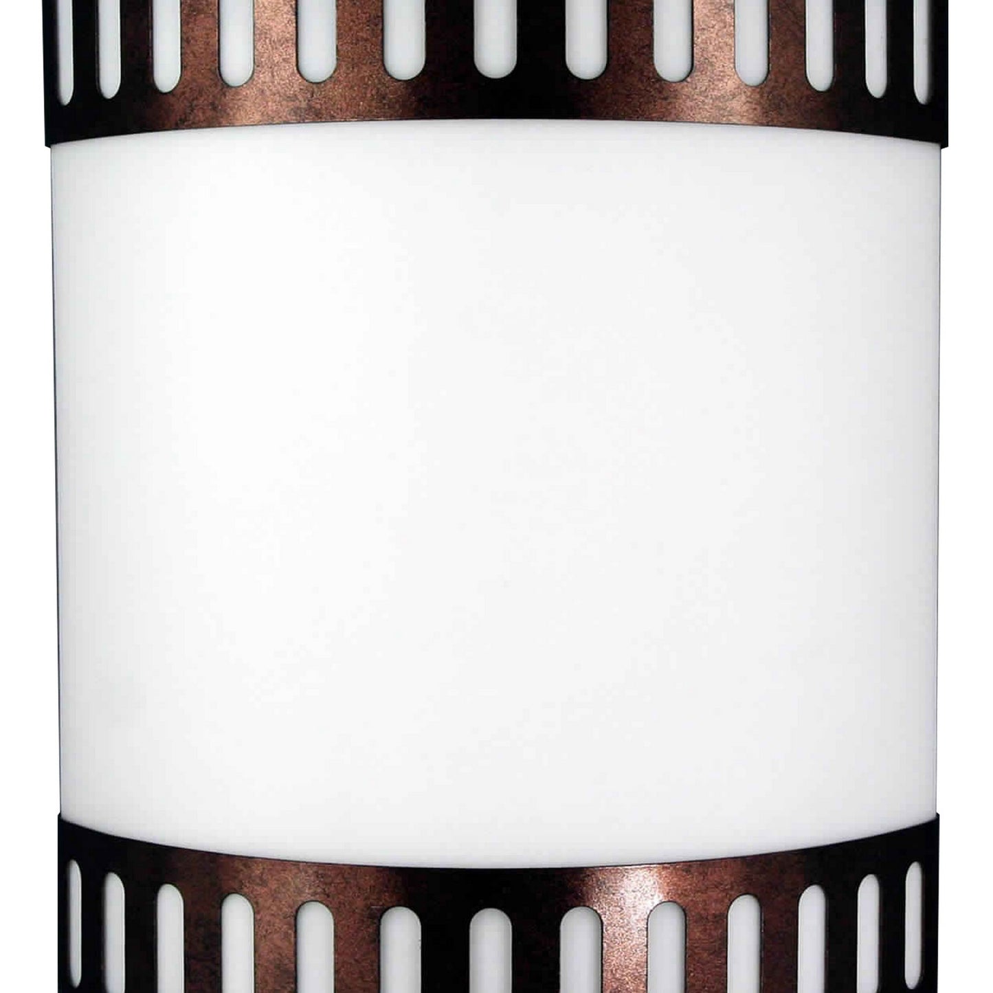 18w Wall Lamp With Acrylic Plate And Steel Trim White And Rustic Brown