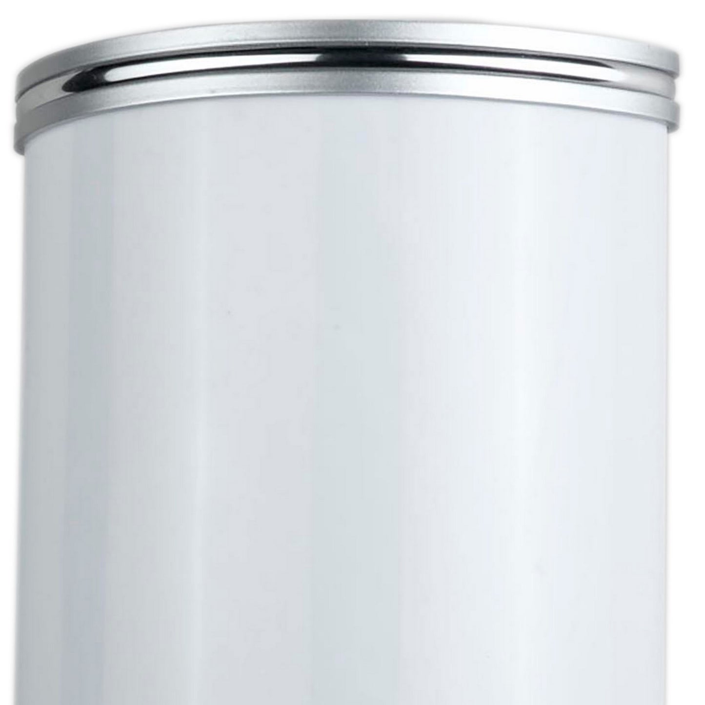 18w Metal Plc Wall Lamp With Brushed Trim Accent Silver And White
