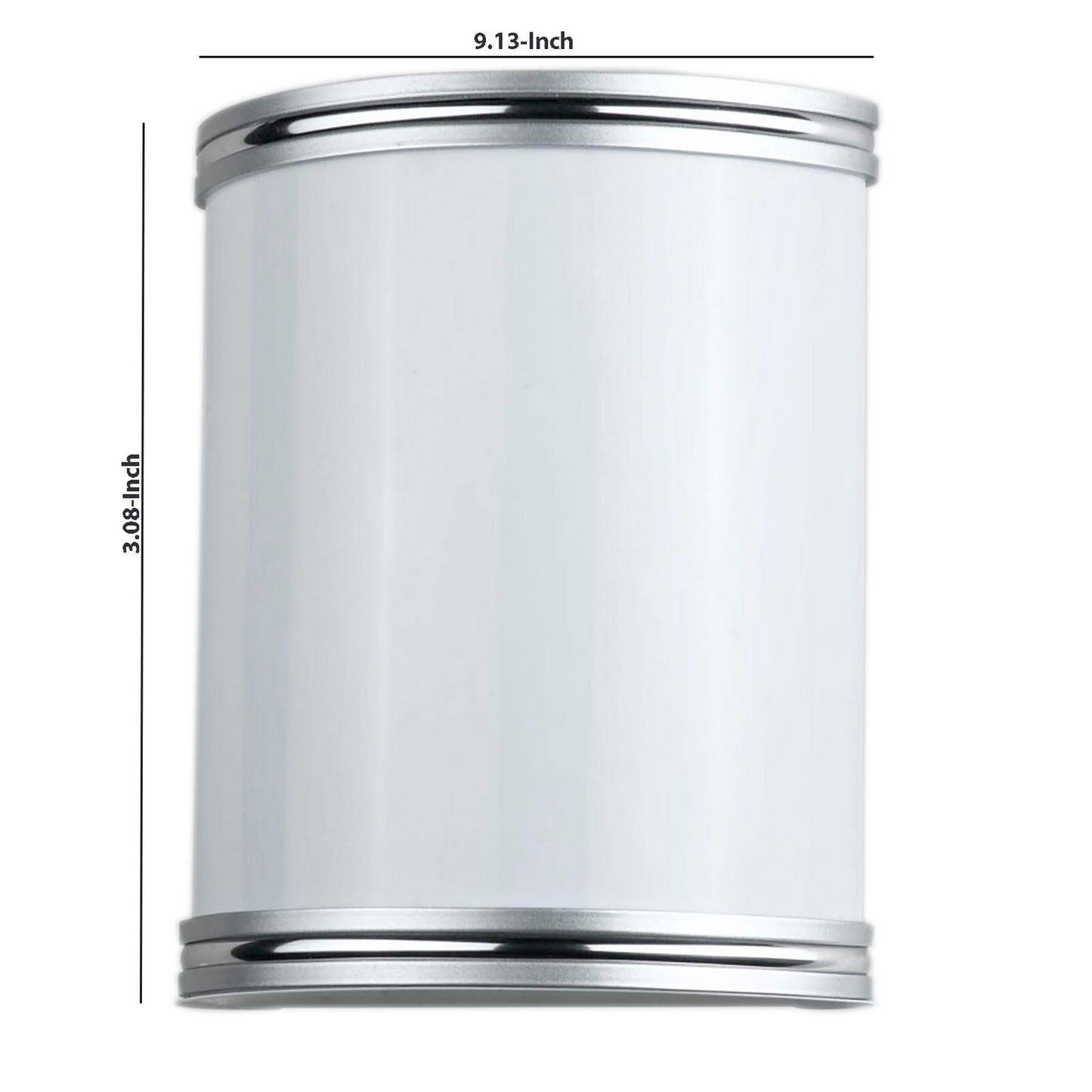18w Metal Plc Wall Lamp With Brushed Trim Accent Silver And White
