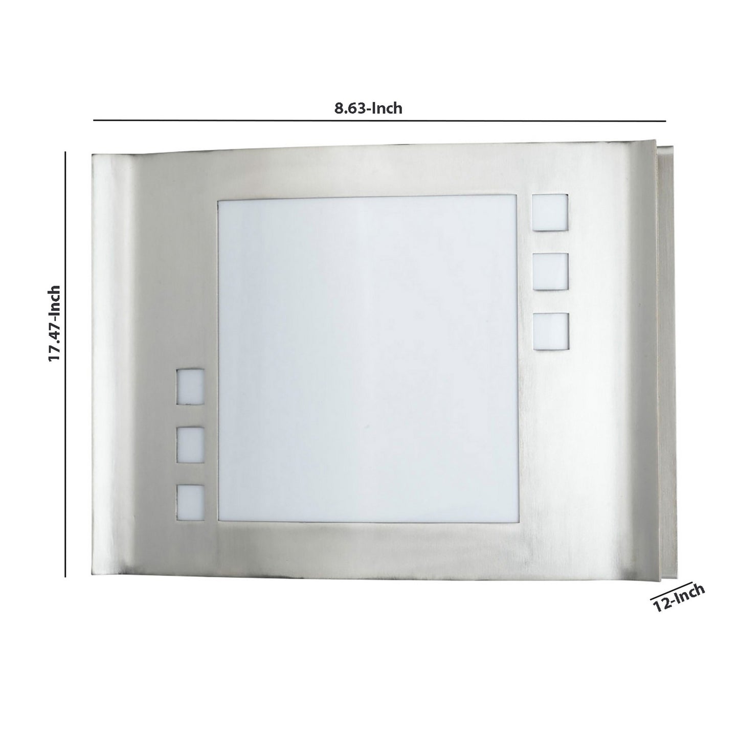 Rectangular Shaped Metal Wall Lamp With Brushed Steel Frame set Of 4 silver