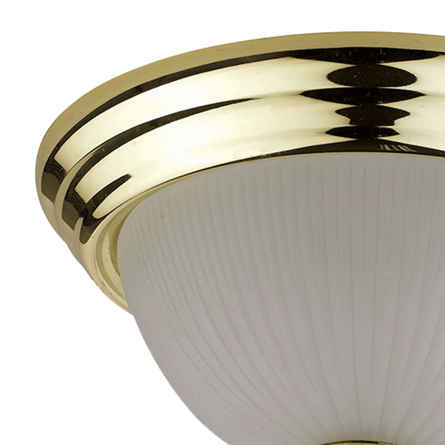 Metal Ceiling Lamp with Dome Shaped Shade and Finial Top Clear and Gold