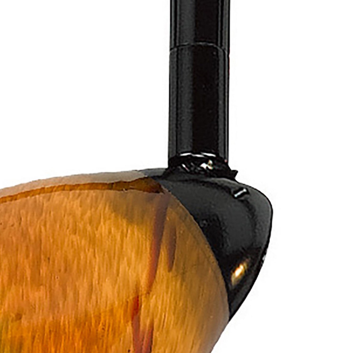 Hand Blown Glass Shade Track Light Head with Metal Frame Yellow and Black