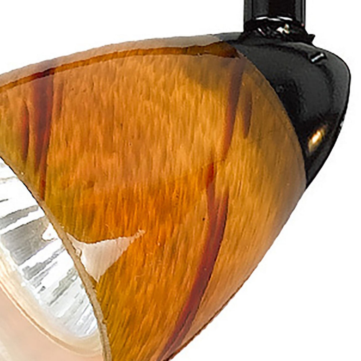 Hand Blown Glass Shade Track Light Head with Metal Frame Yellow and Black