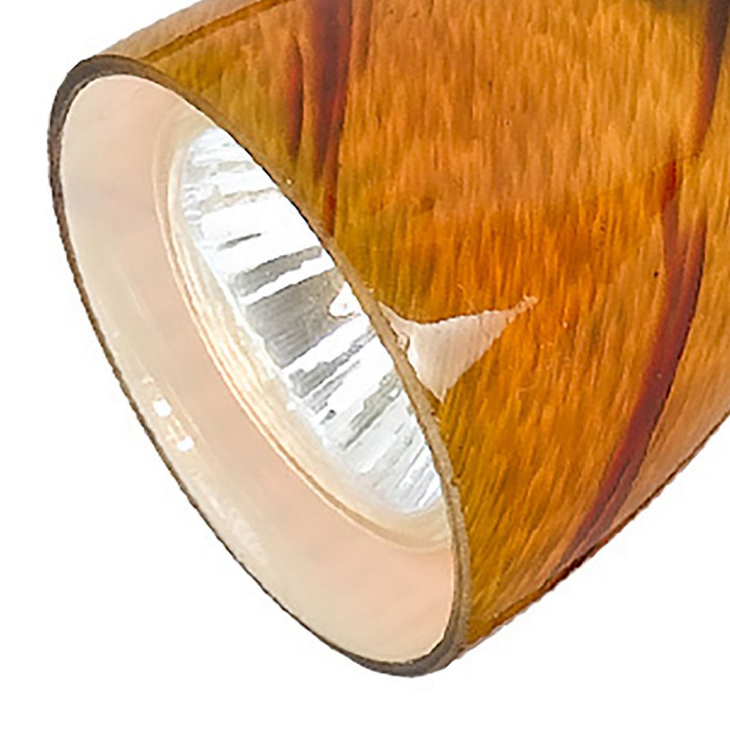 Hand Blown Glass Shade Track Light Head with Metal Frame Yellow and Black