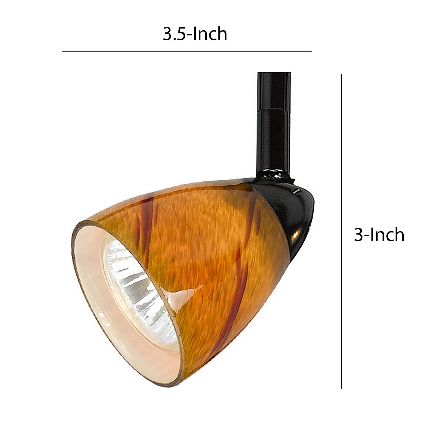 Hand Blown Glass Shade Track Light Head with Metal Frame Yellow and Black