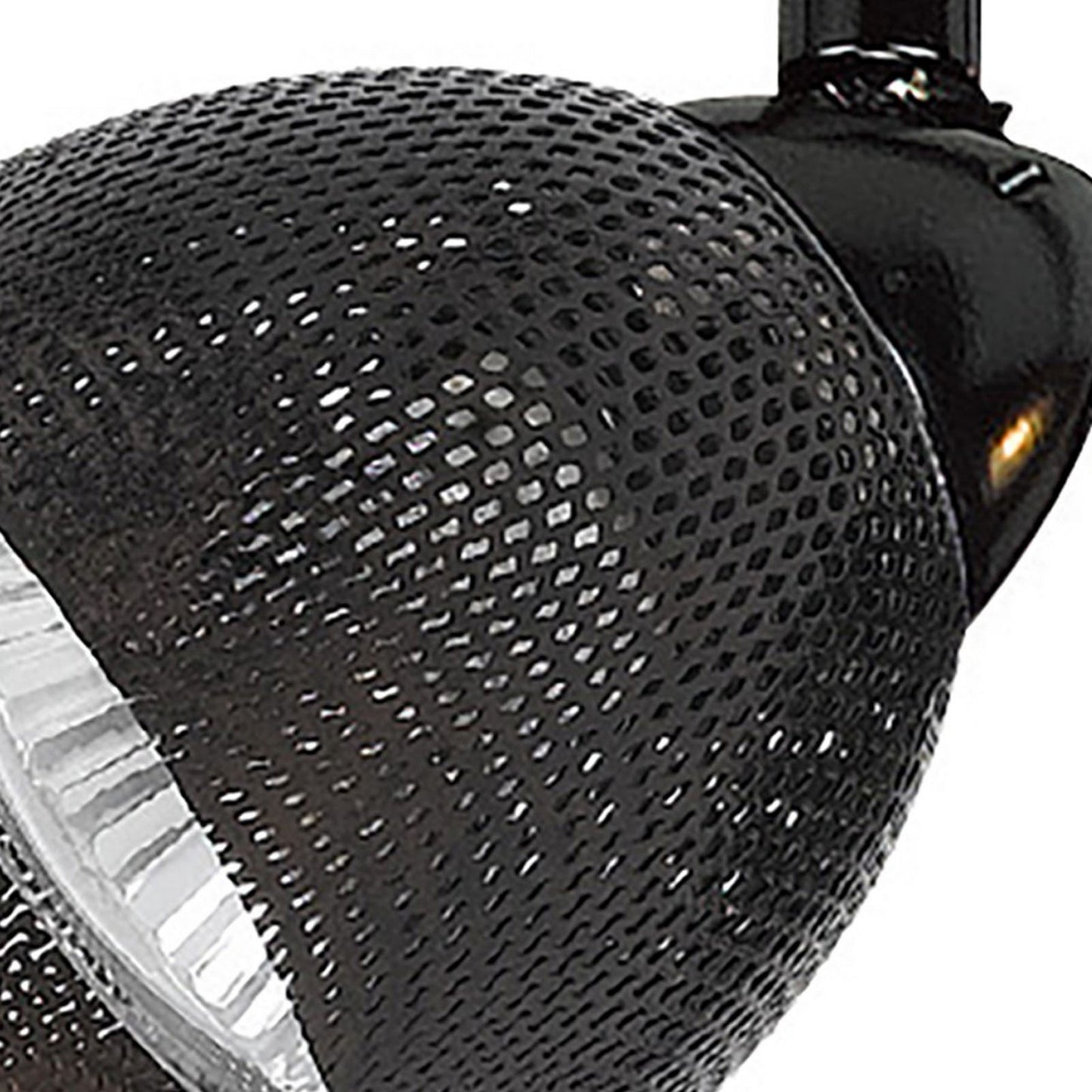 Round Metal Mesh Shade Track Light Head and Frame Black