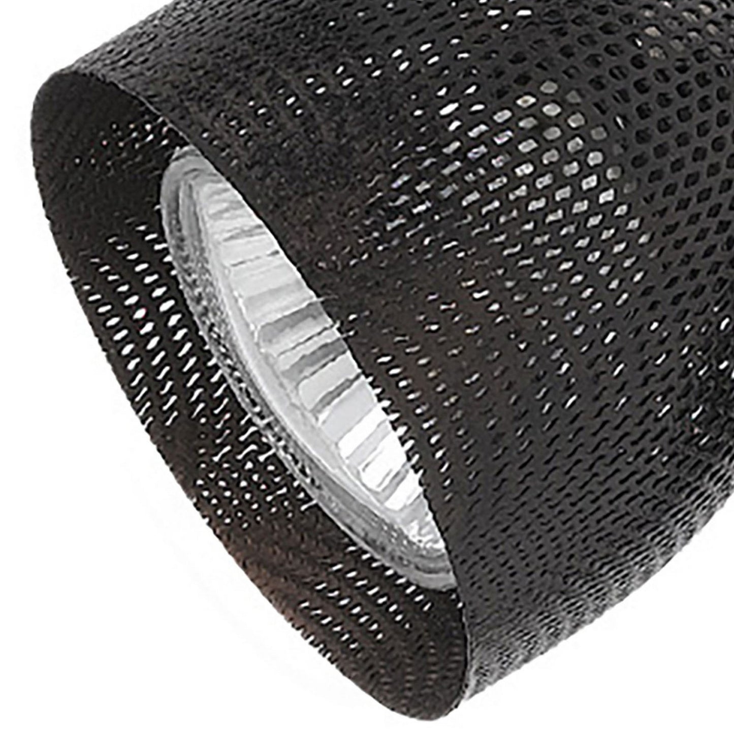 Round Metal Mesh Shade Track Light Head and Frame Black