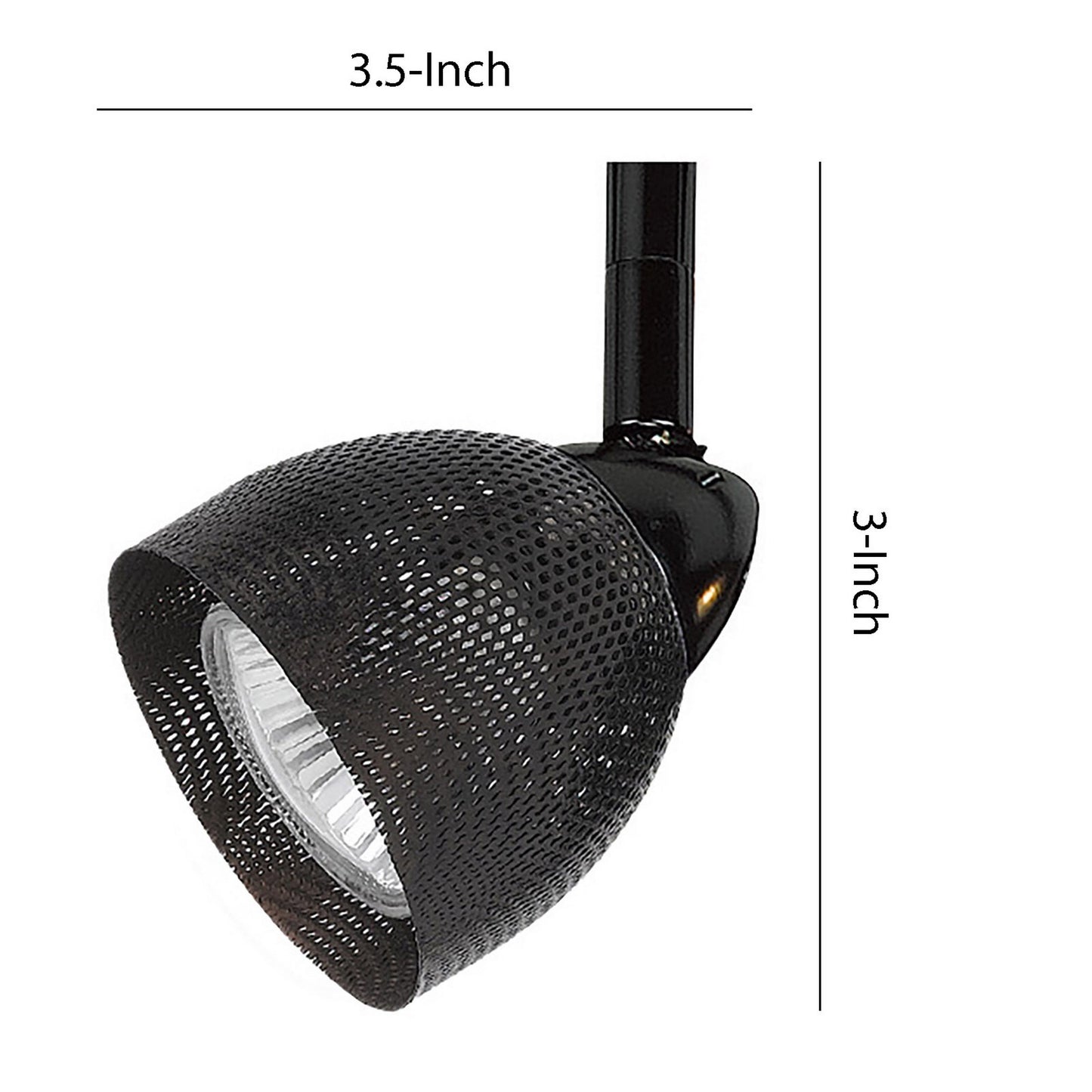 Round Metal Mesh Shade Track Light Head and Frame Black