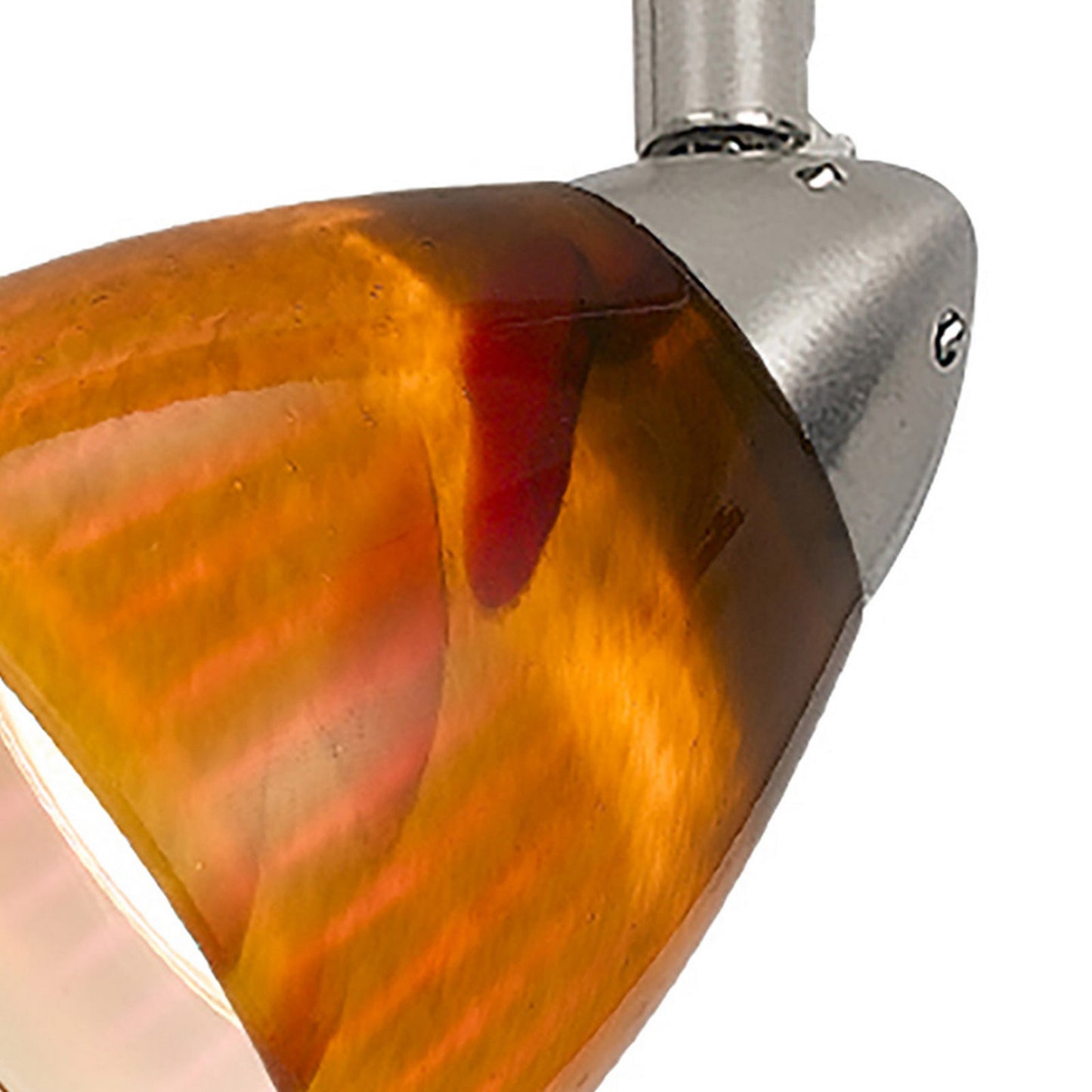 Hand Blown Glass Shade Adjustable Track Light Head with Metal FrameYellow