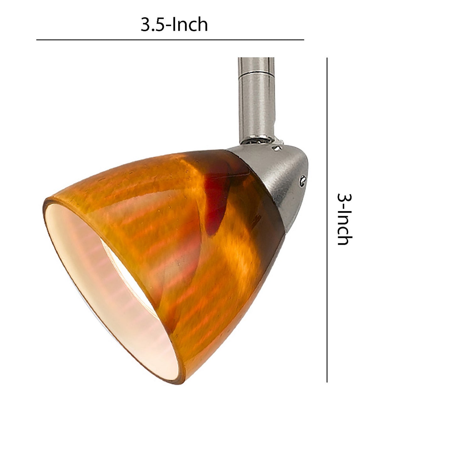Hand Blown Glass Shade Adjustable Track Light Head with Metal FrameYellow