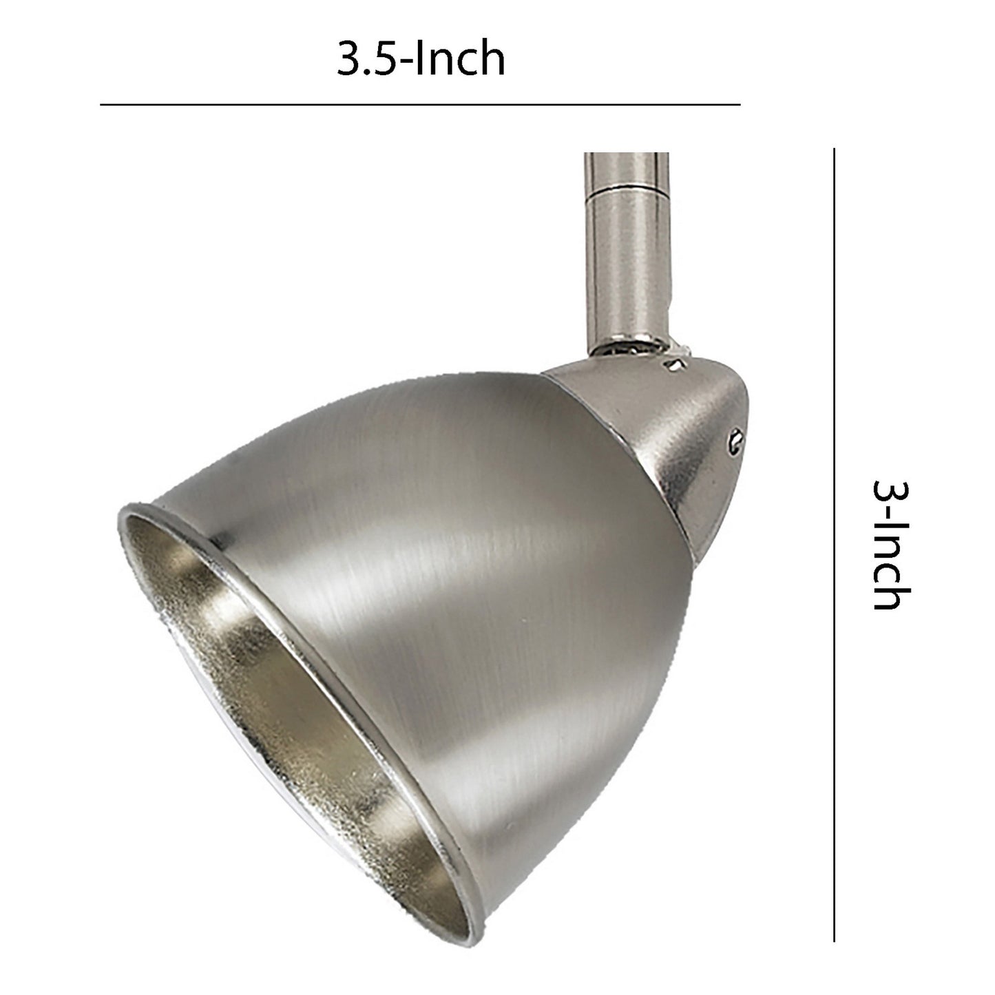 Round Metal Shade Track Light Head and Frame Silver