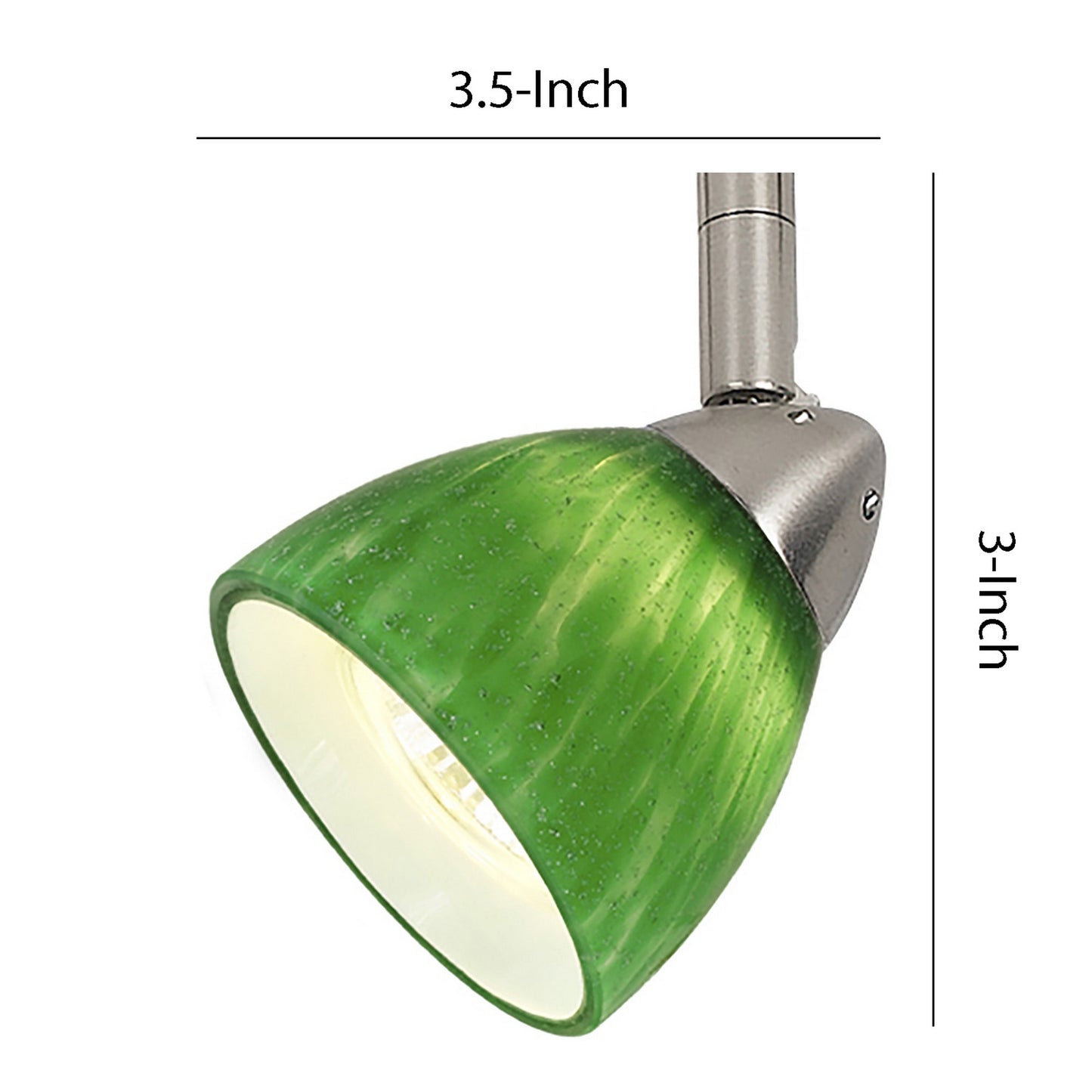 Hand Blown Glass Shade Track Light Head with Metal Frame Green