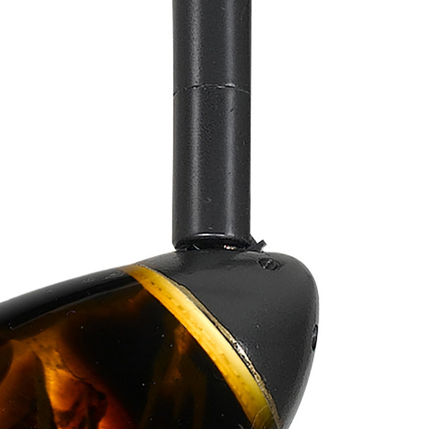 Hand Blown Glass Shade Track Light Head with Metal Frame Gold and Bronze