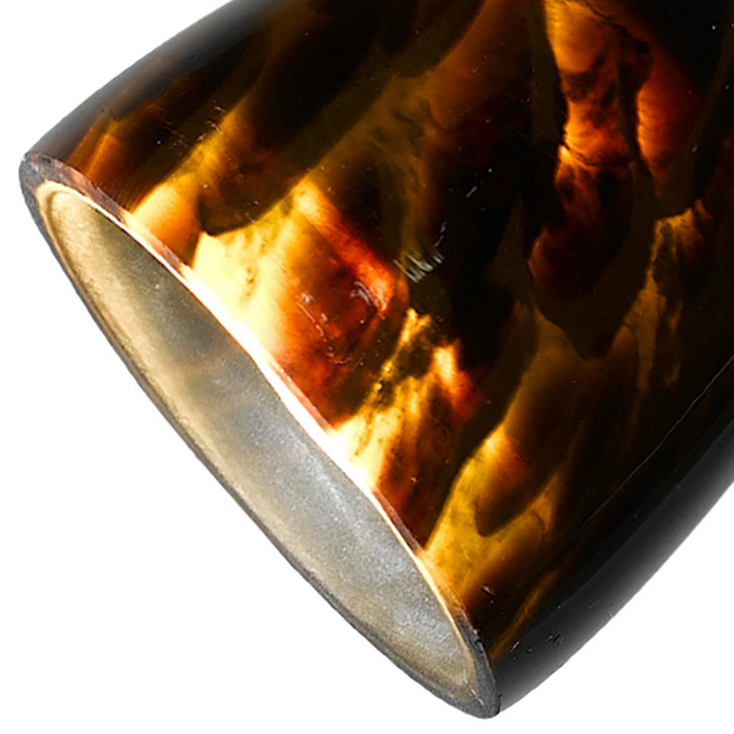 Hand Blown Glass Shade Track Light Head with Metal Frame Gold and Bronze