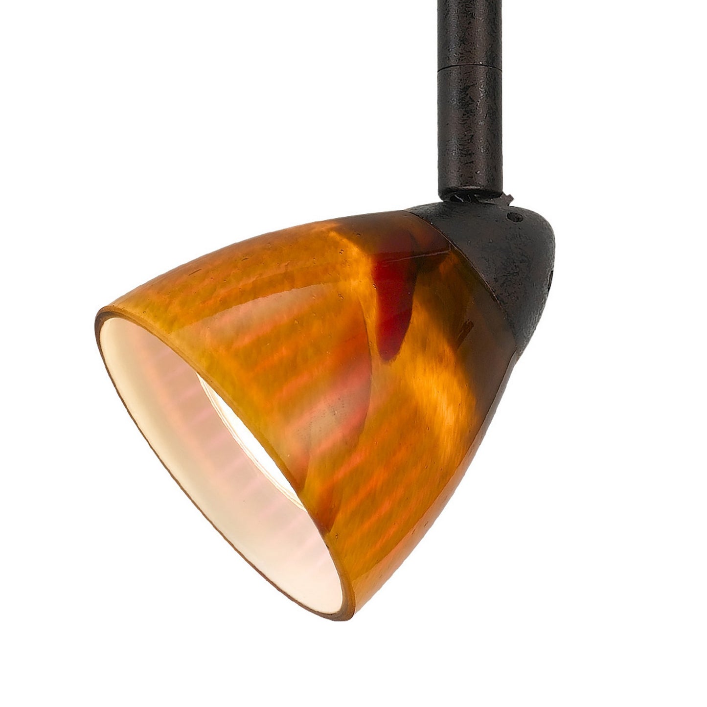 Glass Shade Track Light Head with Metal Frame Yellow and Dark Bronze
