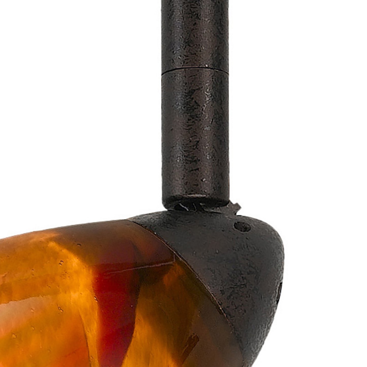 Glass Shade Track Light Head with Metal Frame Yellow and Dark Bronze