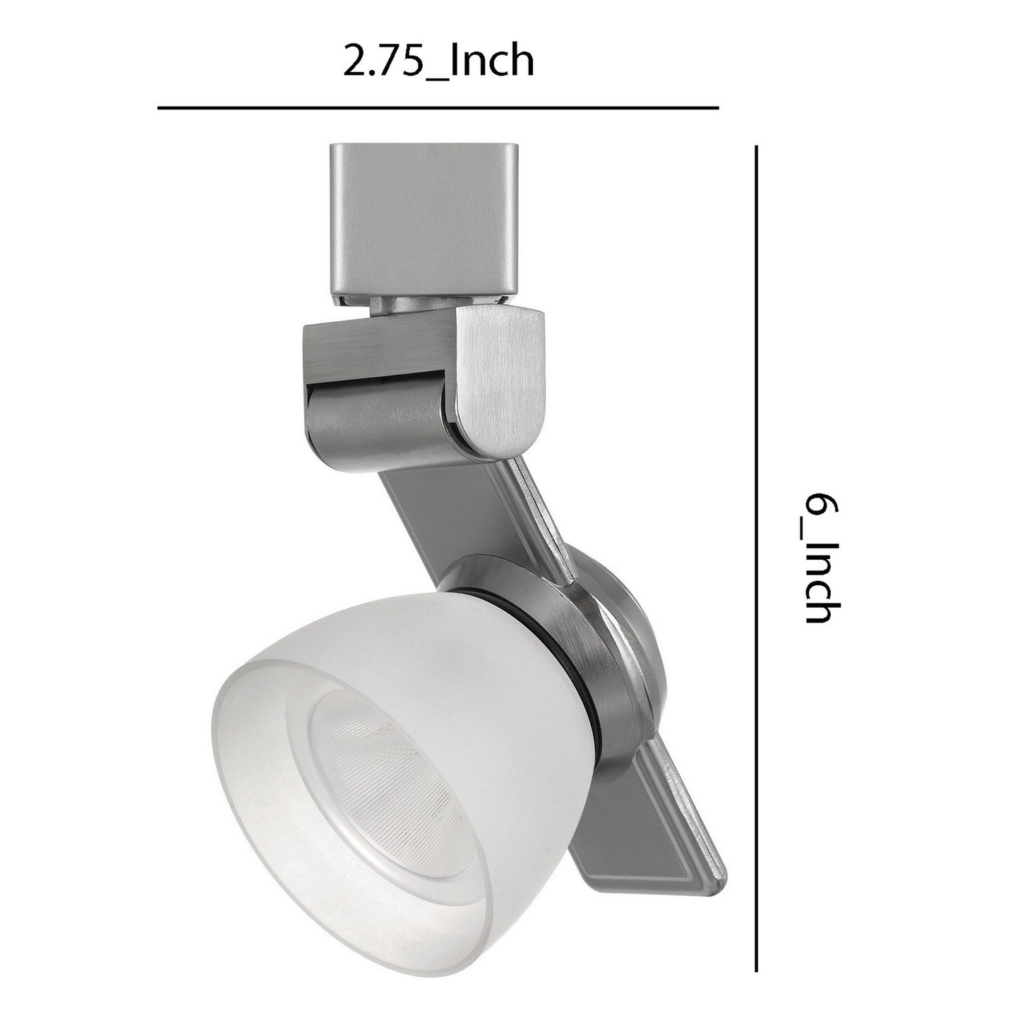 12W Integrated LED Track Fixture with Polycarbonate Head Silver and White