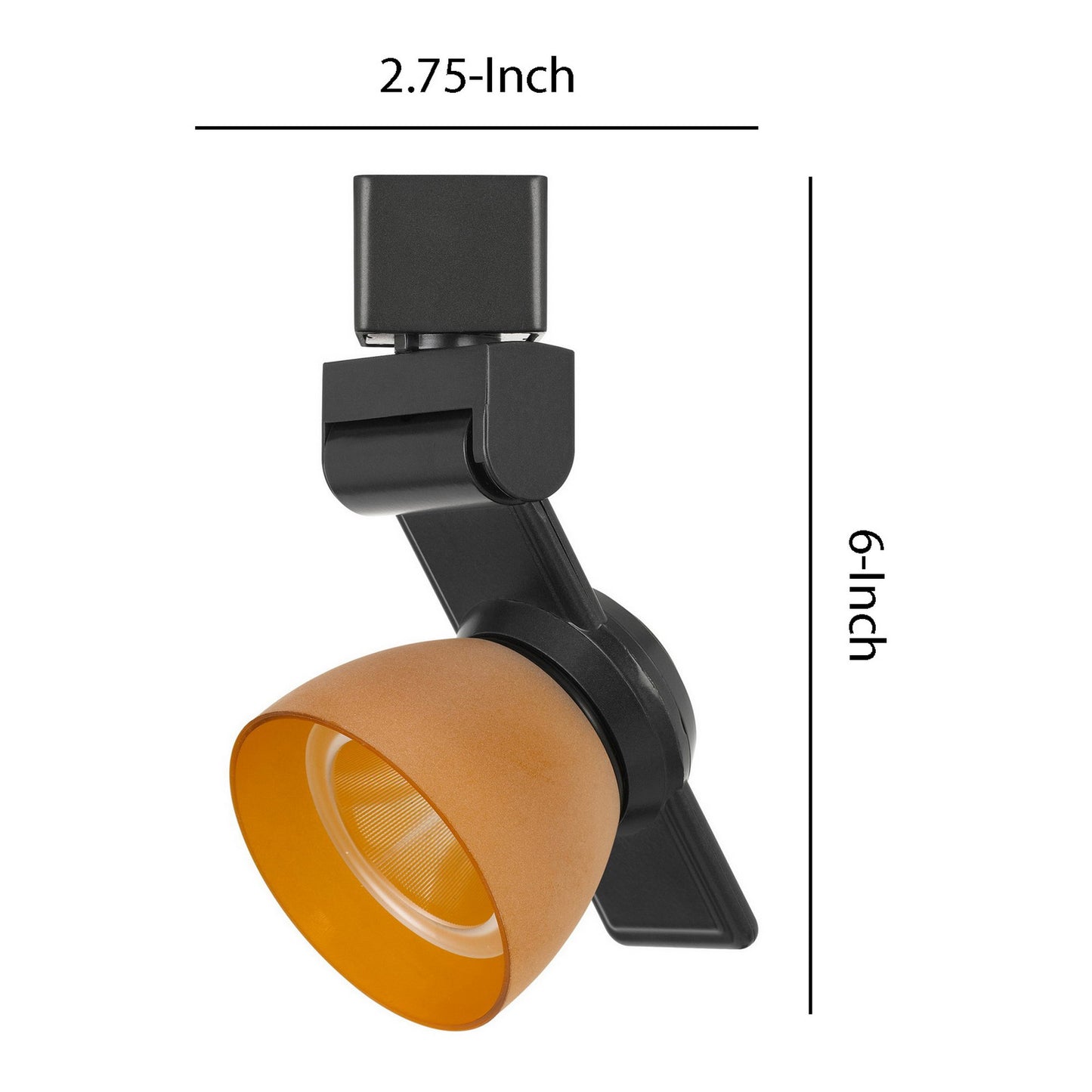 12W Integrated LED Track Fixture with Polycarbonate Head Black and Orange
