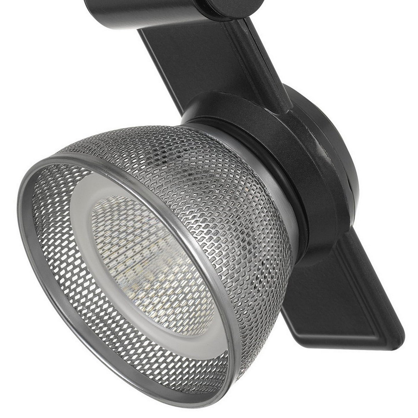 12W Integrated LED Metal Track Fixture with Mesh Head Black and Silver