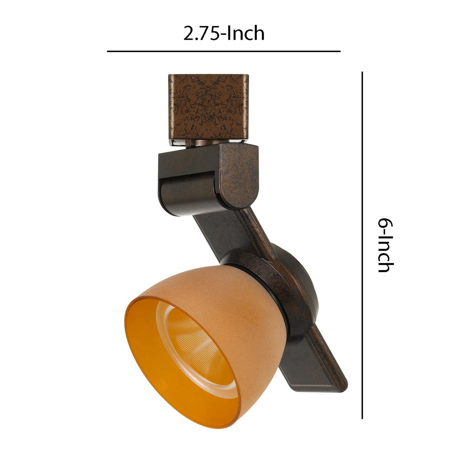12W Integrated LED Track Fixture with Polycarbonate Head Bronze and Orange