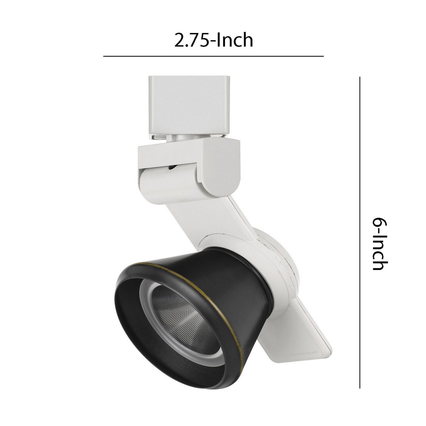12W Integrated Cone Head LED Metal Track Fixture White and Black