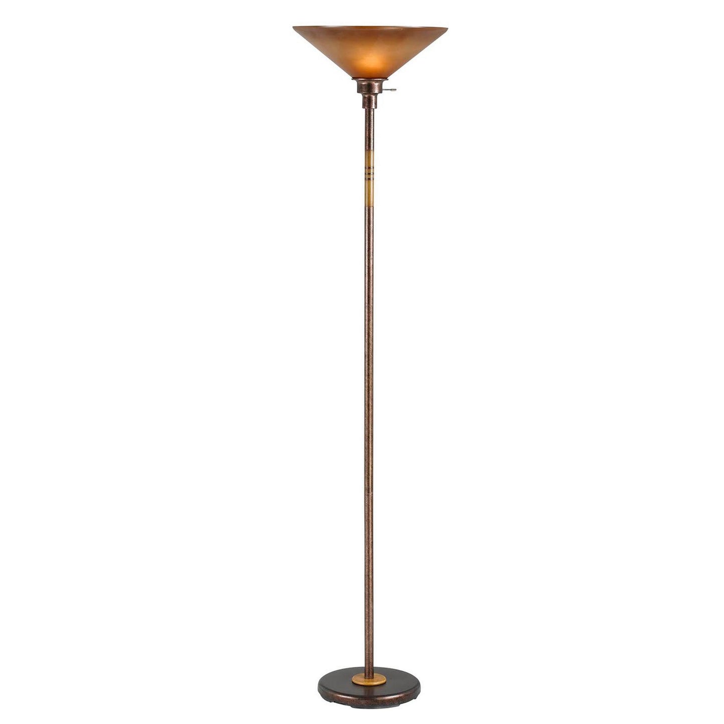 3 Way Torchiere Floor Lamp With Frosted Glass Shade And Stable Base Bronze