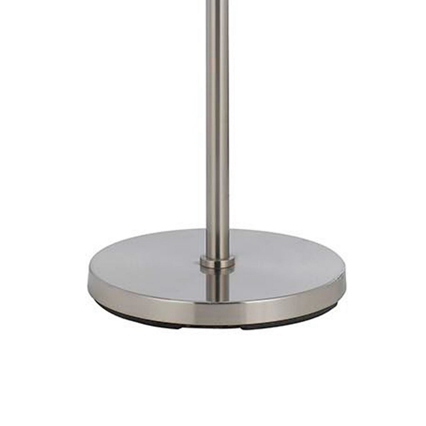 Metal Body Floor Lamp With Fabric Drum Shade And Pull Chain Switch Silver