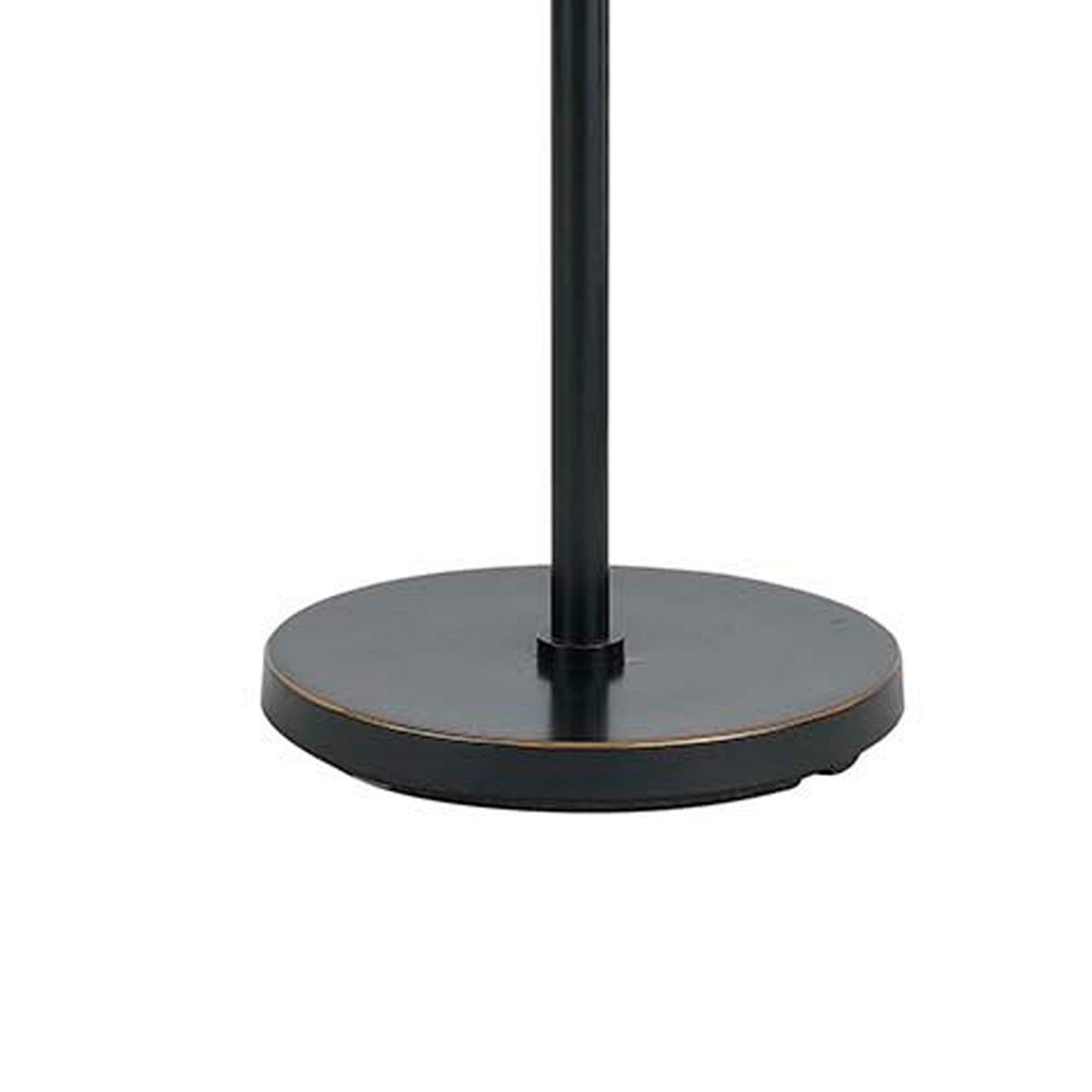 Metal Body Floor Lamp With Fabric Drum Shade And Pull Chain Switch Black