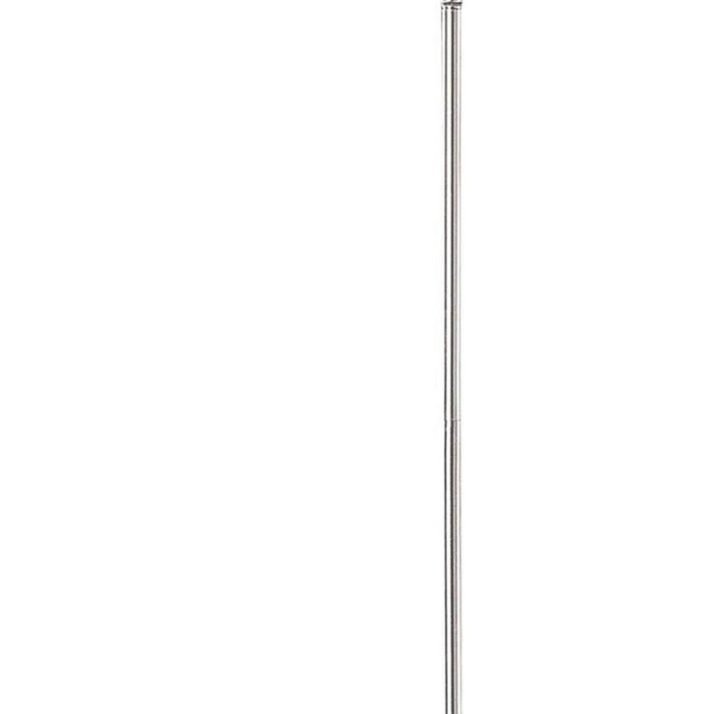 150 Watt Metal Floor Lamp With Swing Arm And Fabric Conical Shade Silver