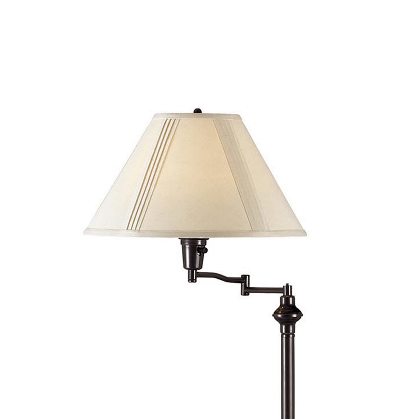 150 Watt Metal Floor Lamp With Swing Arm And Fabric Conical Shade Black