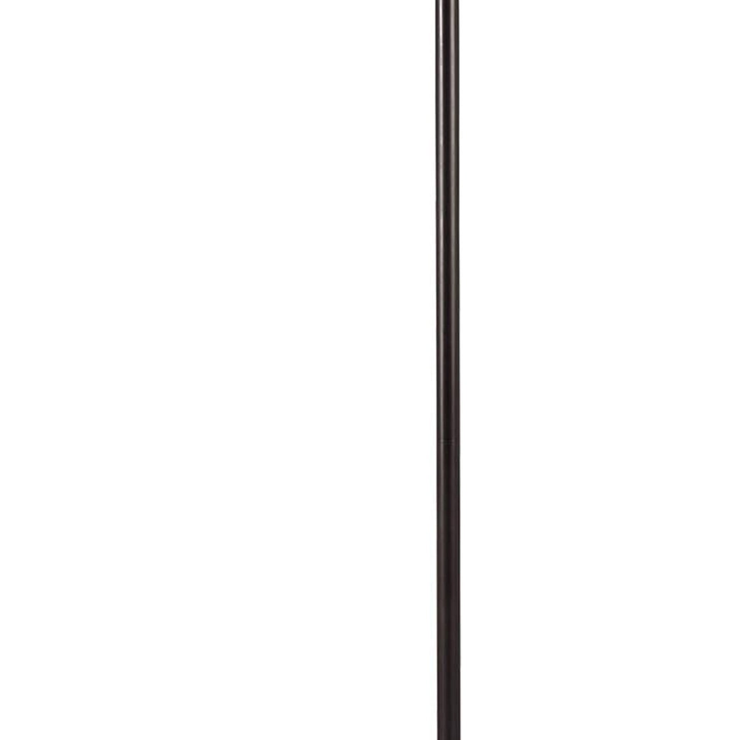 150 Watt Metal Floor Lamp With Swing Arm And Fabric Conical Shade Black