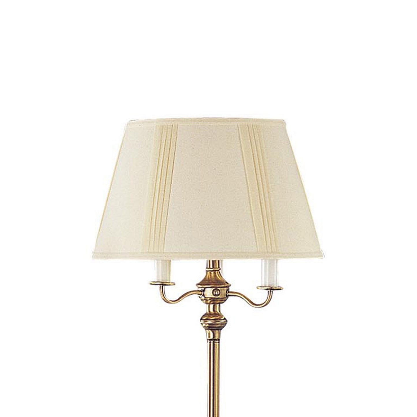 150 Watt 6 Way Metal Floor Lamp With Fabric Tapered Shade Gold