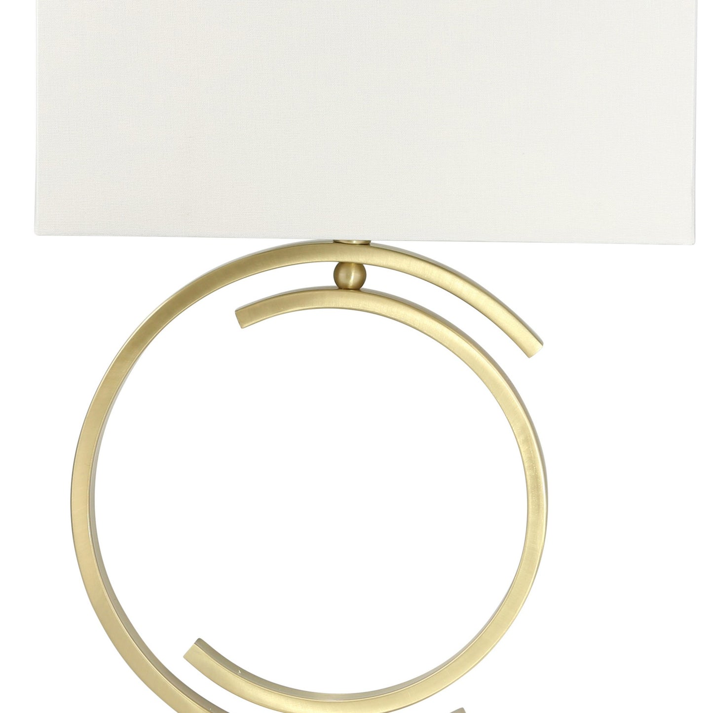 Metal Table Lamp with Concentric Semicircle Base and Rectangular Shade Gold