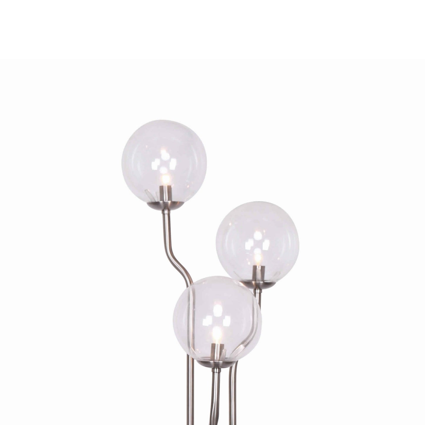 Metal Floor Lamp With 3 Bulb Design Lights And Tier Base Silver