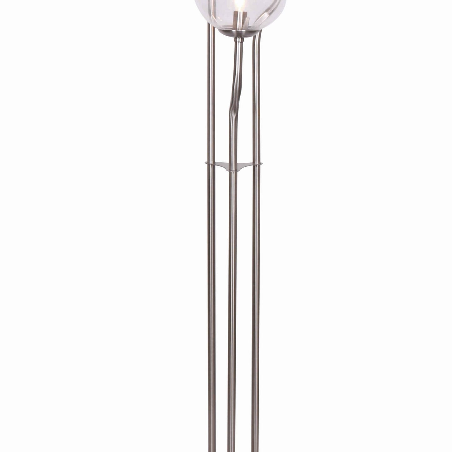Metal Floor Lamp With 3 Bulb Design Lights And Tier Base Silver