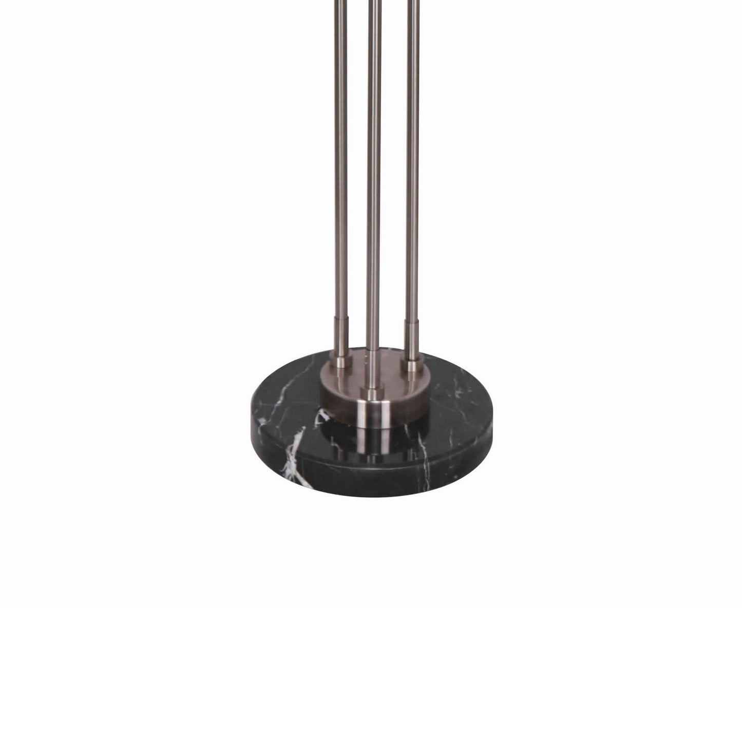 Metal Floor Lamp With 3 Bulb Design Lights And Tier Base Silver