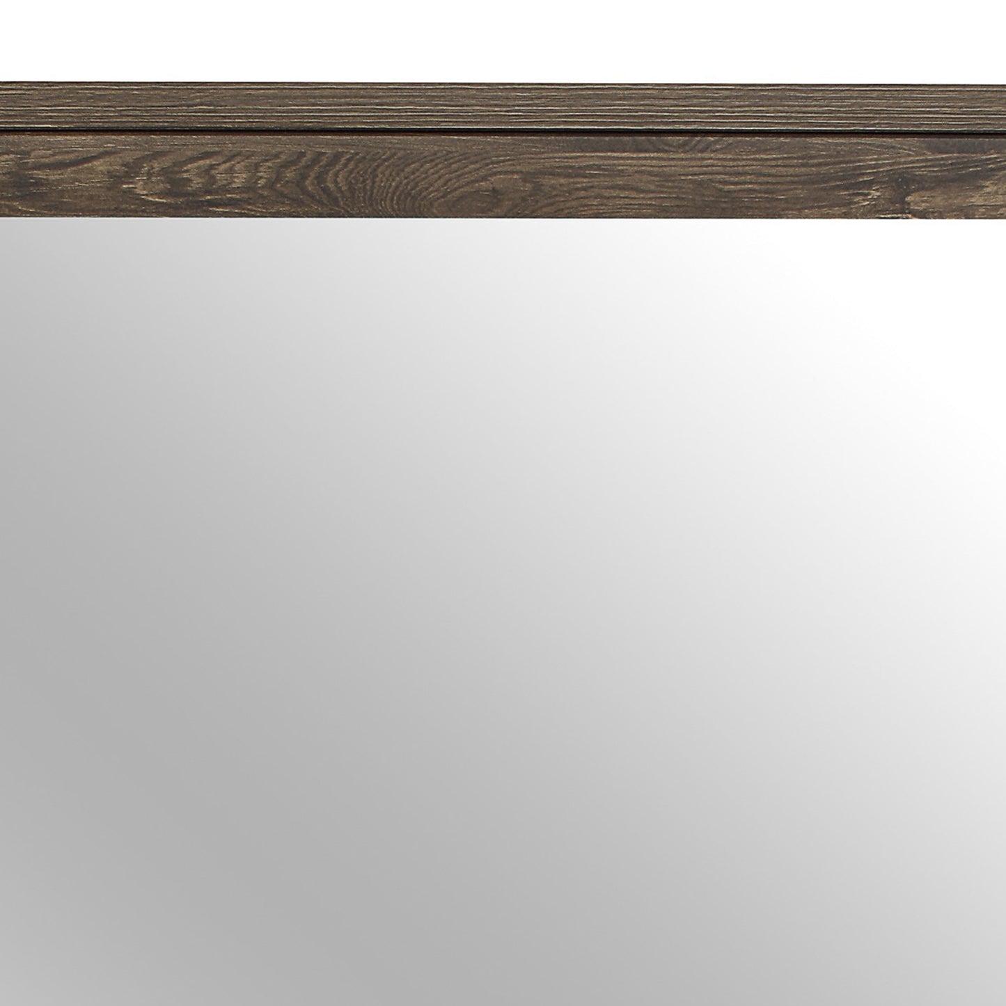 Rectangular Mirror With Wooden Frame And Clipped Corners Rustic Brown