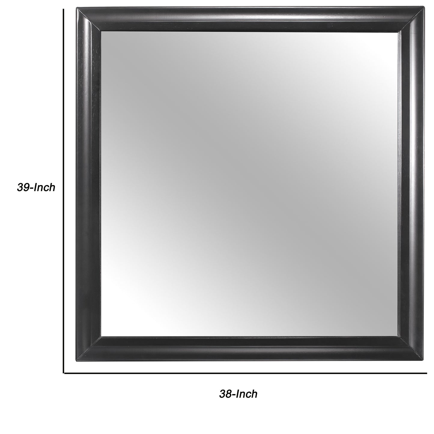 Wooden Frame Rectangular Mirror With Molded Details Espresso