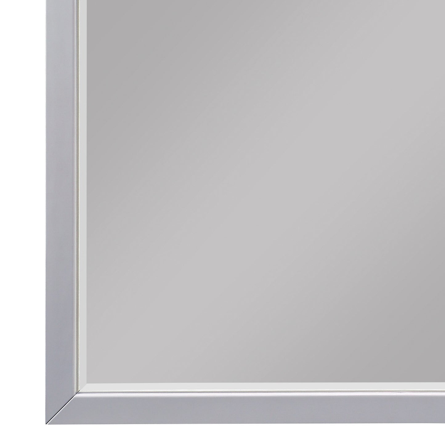 Transitional Style Square Wooden Frame Mirror Gray