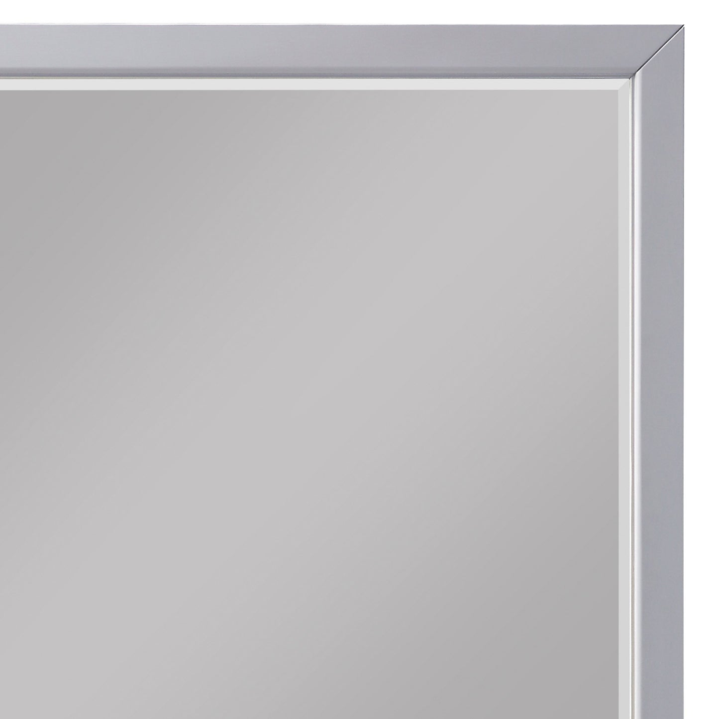 Transitional Style Square Wooden Frame Mirror Gray