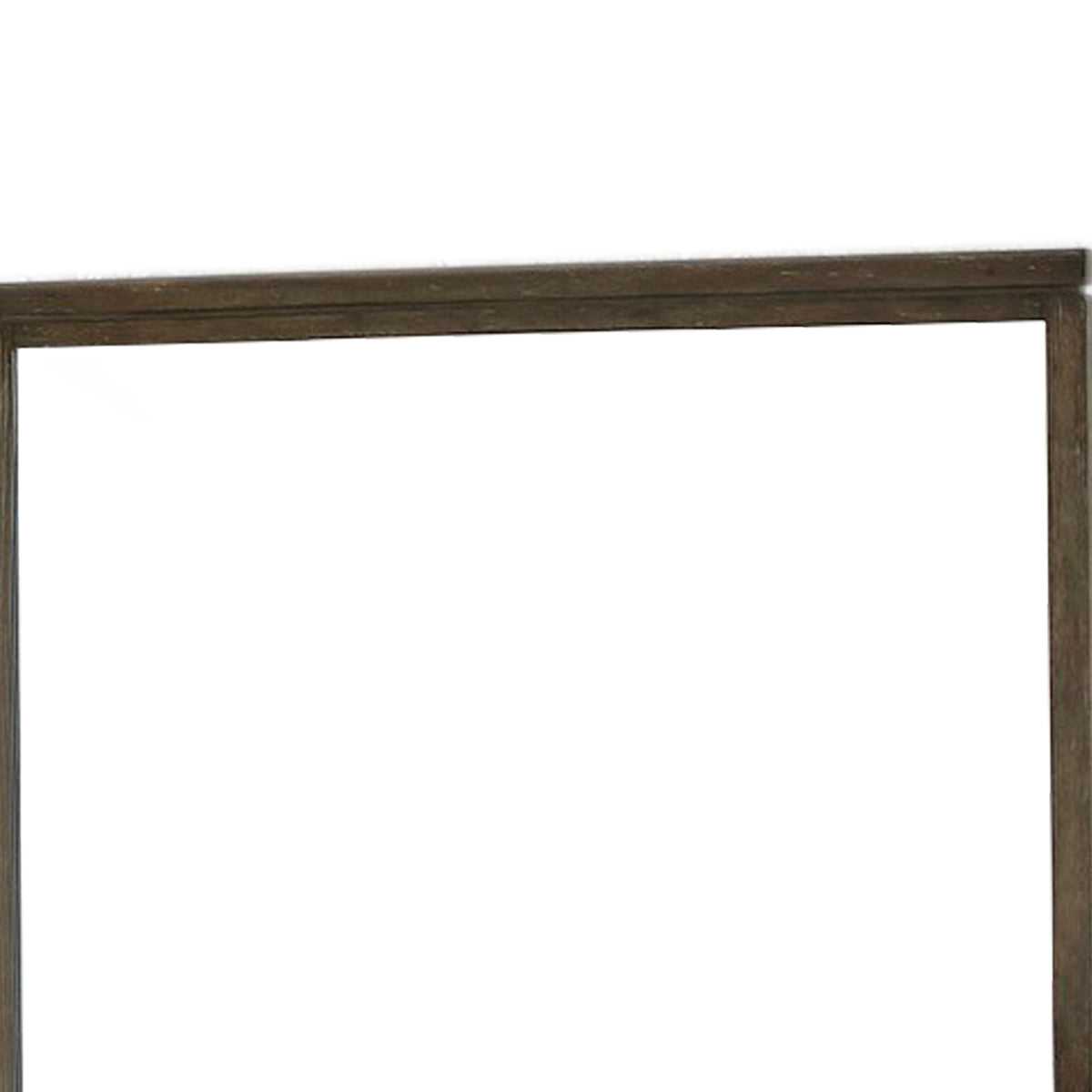 Rough Hewn Saw Textured Wooden Frame Mirror With Trim Top Brown And Silver