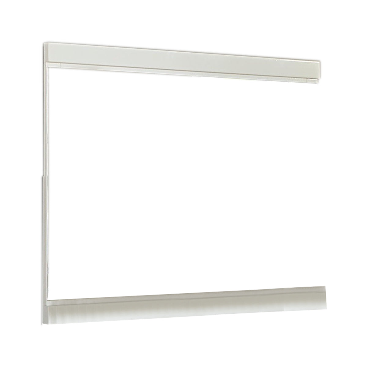 Trim Top And Bottom Wooden Frame Mirror With Mounting Hardware White