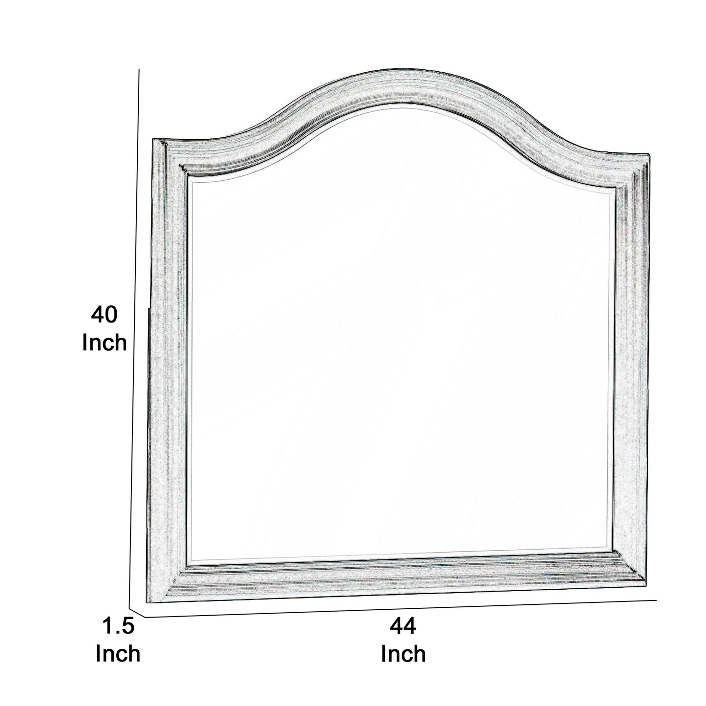 Wooden Mirror With Molded Details And Raised Edges Brown