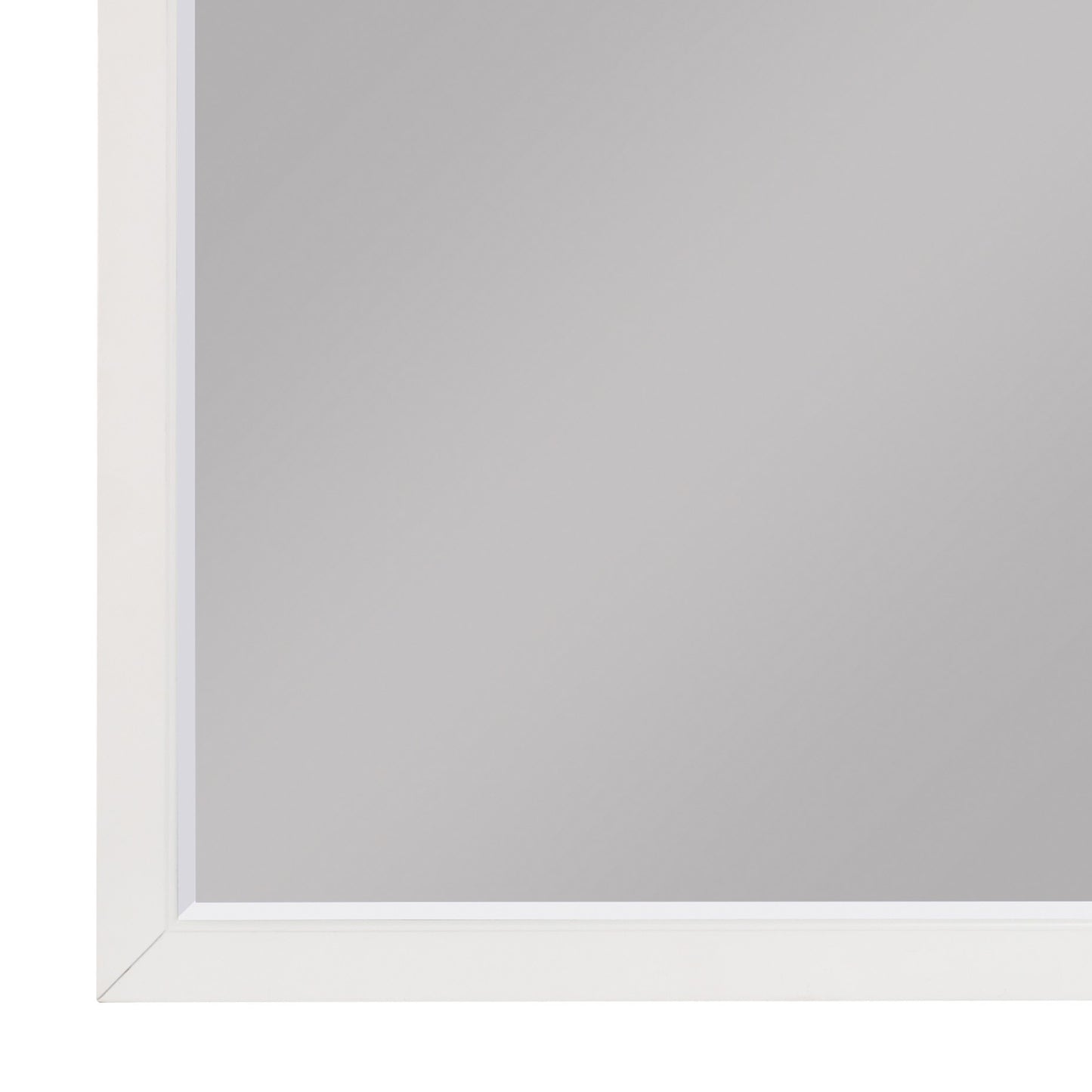 Transitional Style Square Wooden Frame Mirror White