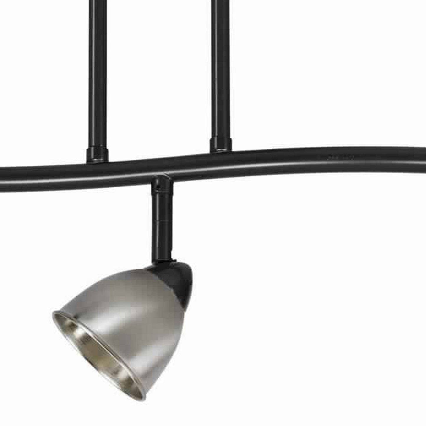3 Light 120V Metal Track Light Fixture Black and Silver